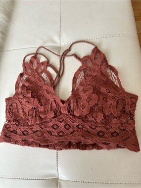 Free People Lace Bralette in Dusty Rose